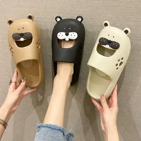 拖鞋女外穿夏季室内防滑卡通凉拖包头可爱卡通洞洞鞋新款居家厚底商品大图