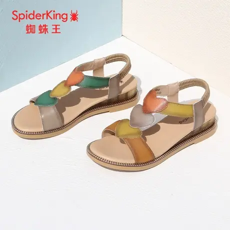 SPIDER KING/蜘蛛王凉鞋女真皮2023夏季商场同款民族风软底厚底潮图片