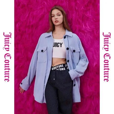 Juicy Couture橘滋秋季装女装年款云朵天空撞色纽扣落肩阔版外套图片
