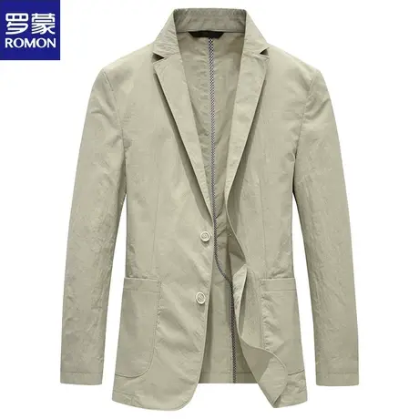 罗蒙2024夏季高档男士时尚无痕防晒西服外套纯色青年薄款西装上衣图片
