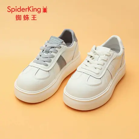 SPIDER KING/蜘蛛王正品女休闲板鞋2025秋新款真皮小白鞋简约厚底商品大图