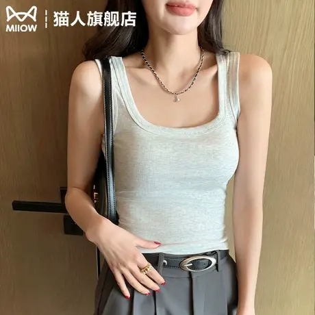 螺纹背心吊带女士2025春夏新款宽肩遮副乳修身显瘦内搭无胸垫上衣商品大图