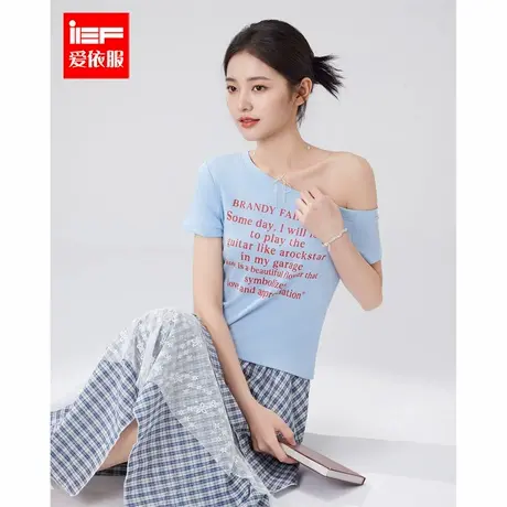 IEF/爱依服短袖上衣2025夏季新款美式甜酷个性辣妹气质设计感T恤图片