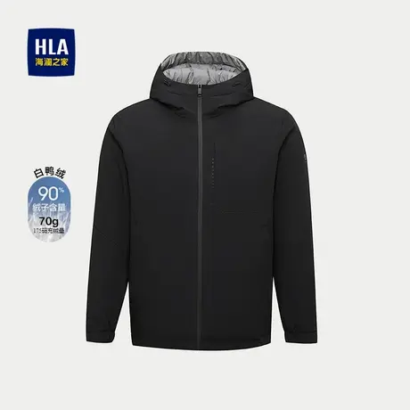 HLA/海澜之家轻薄羽绒服2025秋季新款白鸭绒连帽双面穿羽绒外套男商品大图