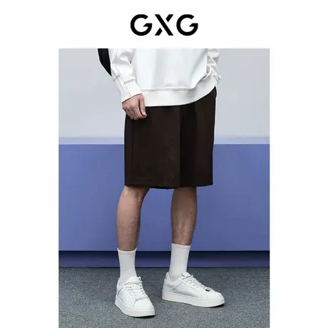 【X】GXG男装深棕色休闲针织短裤2024年春季GFX12200351商品大图