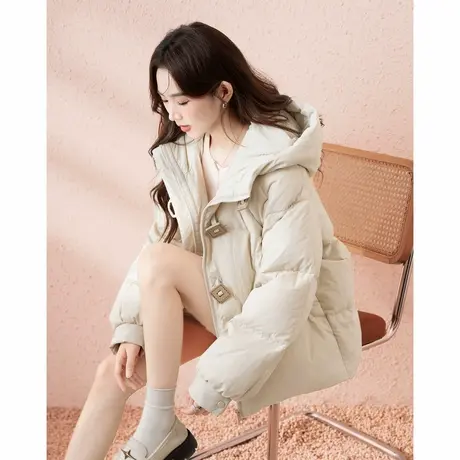 唐狮2024新款冬季短款白色羽绒服女士面包服潮流ins风保暖外套商品大图