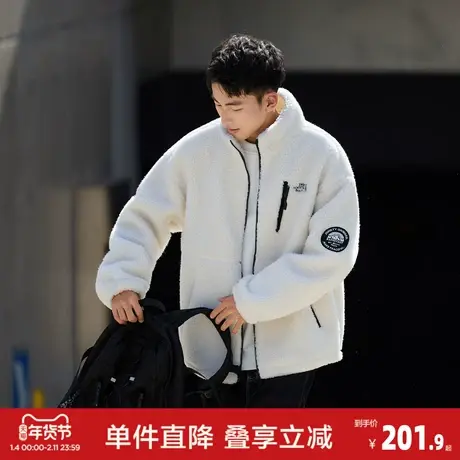 唐狮2026秋冬季加厚外套短款仿羊羔毛立领简约风开衫外套保暖时尚图片