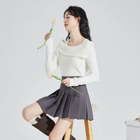 唐狮秋冬季新款毛针织内搭打底衫女温柔风气质净色长袖修身TE图片