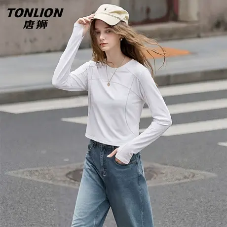 唐狮官方速干长袖t恤女2026新款春夏户外防晒7a抗菌运动衫上衣VC图片