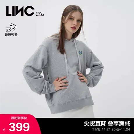 LINCCHIC金羽杰卫衣女连帽卫衣廓形感卫衣女款春秋款上衣223HD770商品大图