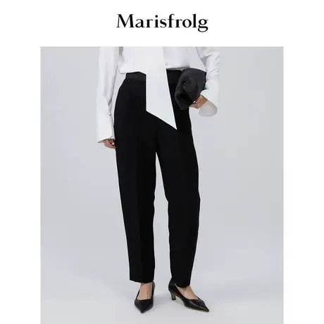 【商场同款】玛丝菲尔秋季新款黑色收脚九分长裤A1BW30825图片