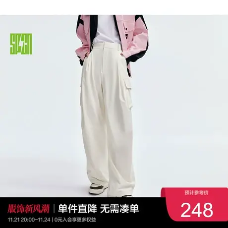 太平鸟SPCN潮流廓形工装裤女男秋新款休闲裤奥莱图片