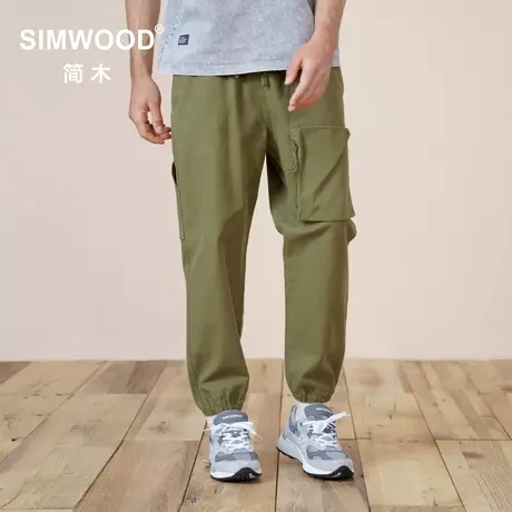 Simwood简木男装【宽松版型】新款成衣染色多袋休闲九分工装裤男商品大图