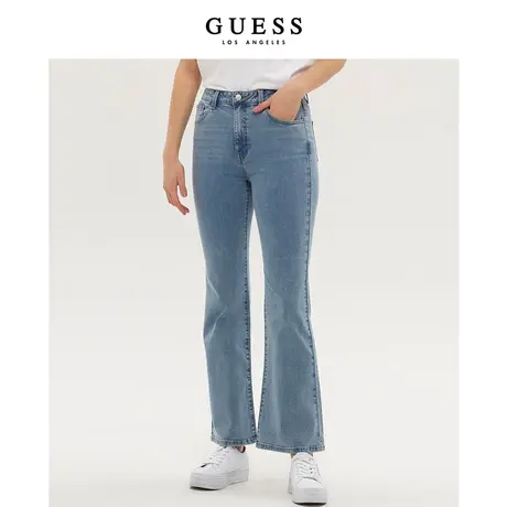 GUESS2023新款女士复古水洗时尚微喇显瘦牛仔长裤子-YN2D9077商品大图