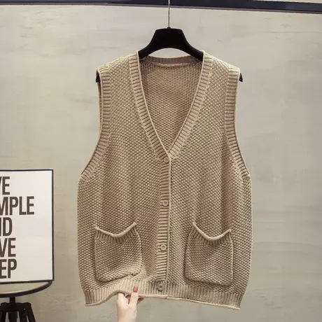 v领针织开衫马甲背心女2023秋装新款宽松外穿马夹外搭毛衣坎肩潮商品大图