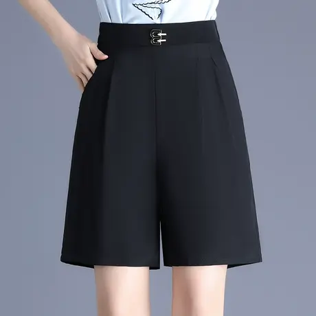 时尚短裤阔腿裤女夏季2023新款高腰西装五分裤宽松显瘦中裤休闲裤商品大图
