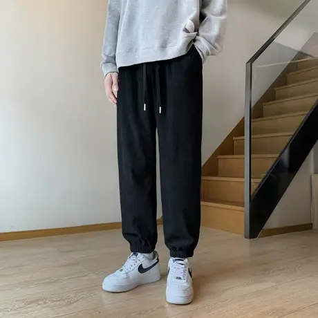 运动裤男秋季黑色宽松束脚裤休闲长裤潮牌夏季男士卫裤男款裤子商品大图