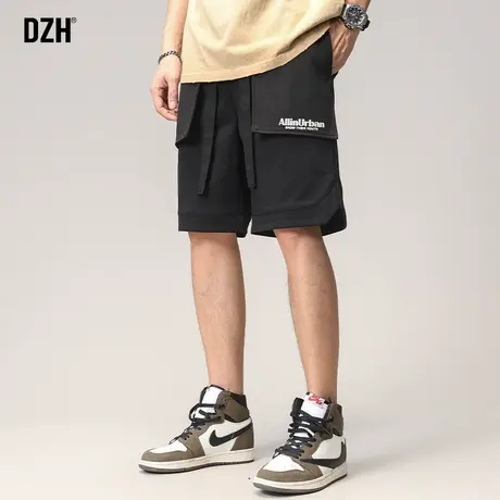 男士黑色工装短裤男款夏季运动美式休闲五分裤薄款裤子2023年新款商品大图