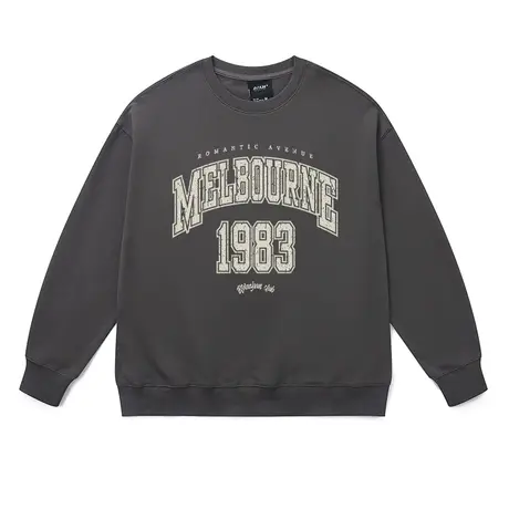 学院风加绒加厚卫衣男生美式复古墨尔本大街秋冬新款撞色设计打底图片