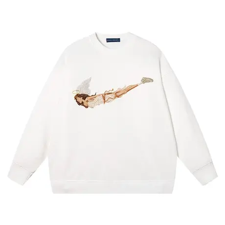 秀洛恶搞设计师潮牌坠落堕落天使logo春季新款卫衣打底衫小众衣服图片