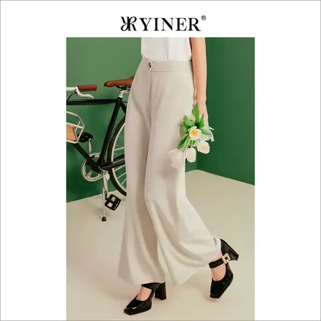 YINER音儿女装春季法式优雅时尚气质高腰阔腿裤休闲长裤商品大图