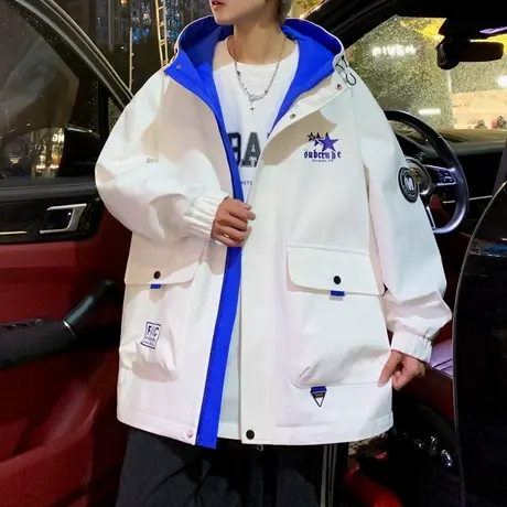 国潮外套男士春秋季2024新款连帽夹克青少年潮流休闲男装上衣服帅商品大图