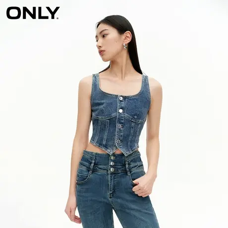 ONLY2024春季新款时尚潮流个性修身牛仔背心吊带T恤女|124170003商品大图