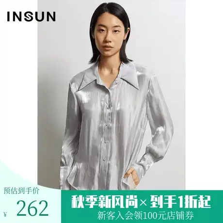 恩裳春秋季新款时尚亮色宽松简约灯笼长袖气质衬衫女设计感小众图片