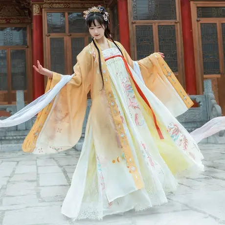 【如梦霓裳丨凤熙二】原创唐制汉服女凤凰重工大袖衫齐胸襦裙夏季图片