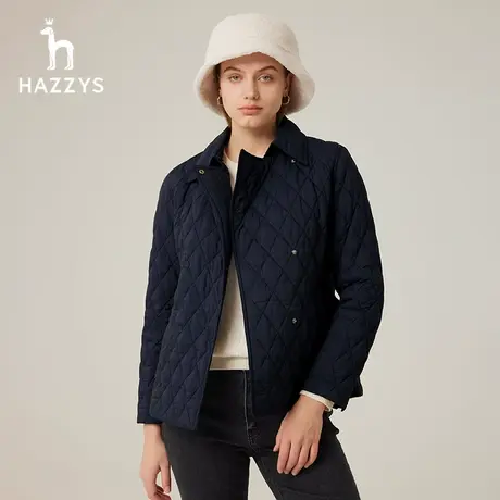 【商场同款】Hazzys哈吉斯双排绗棉棉服秋冬新款时尚轻薄通勤外套图片