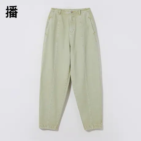 播复古牛仔裤女2023秋冬新款小个子宽松休闲小脚长裤DDP4KD4722商品大图
