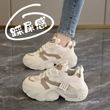 女鞋秋冬季2024新款潮牌百搭高级感运动休闲跑步厚底增高老爹潮鞋图片