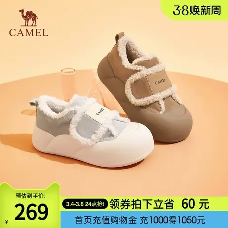 骆驼女鞋2024春秋新款可爱软萌加绒厚底雪地靴女休闲日常舒适靴子商品大图