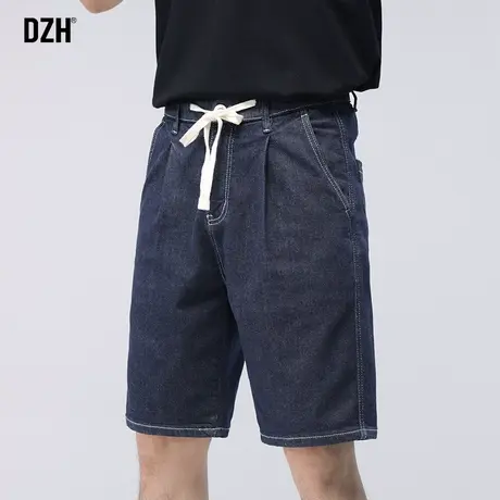 美式短裤男士夏季牛仔裤子直筒五分裤半截裤潮流休闲马裤2023新款商品大图