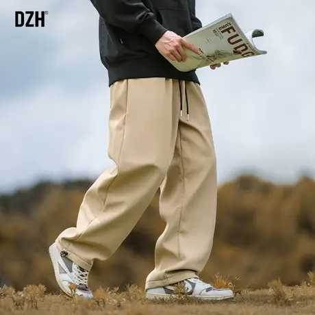 男士日系工装裤潮牌男卡其色裤子男款秋季男裤2023新款宽松直筒裤商品大图