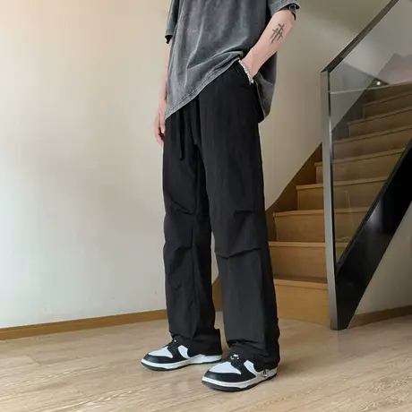 裤子男款秋季潮牌宽松工装裤美式直筒运动伞兵裤登山冲锋休闲长裤商品大图