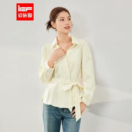 IEF/爱依服2025夏秋新款韩版时尚通勤气质设计感收腰显瘦百搭上衣图片