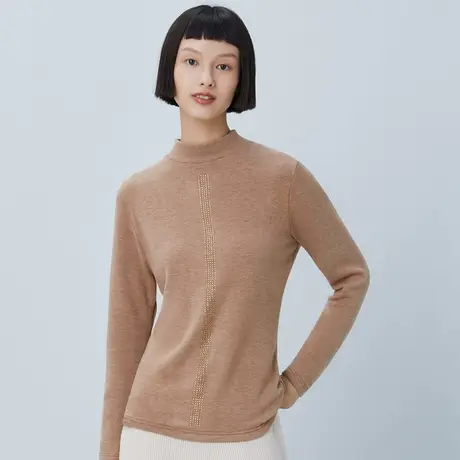 三枪保暖上衣女打底衫秋冬双面绒半高领女打底内衣保暖秋衣23990商品大图