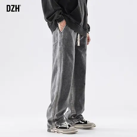 男士渐变牛仔裤男秋季裤子男款2023新款美式潮牌宽松直筒休闲长裤商品大图