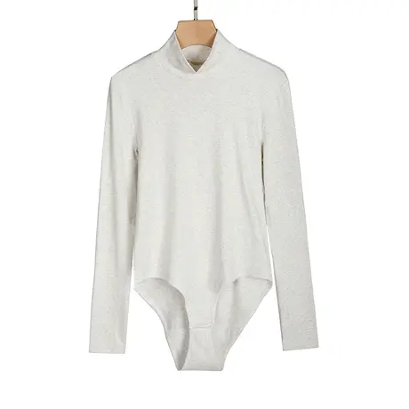 半高领连体打底衫连身t恤三角连衣上衣女带裆长袖连裆秋衣大码图片