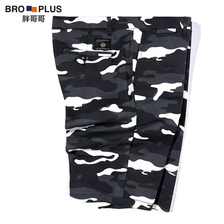 胖哥哥迷彩短裤男夏季大码宽松直筒五分裤新款加大青年休闲中裤商品大图