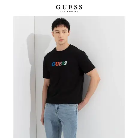 【38上新季】GUESS 男女同款彩色字母短袖T恤商品大图