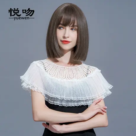 搭配吊带裙的罩衫女复古蕾丝斗篷小披肩短款网纱坎肩女夏薄短外套图片