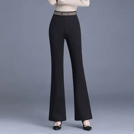 松紧腰微喇叭裤女秋季2023新款气质垂感长裤显瘦通勤职业裤休闲裤图片