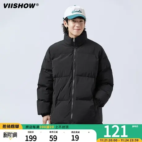 VIISHOW棉衣男冬季2023新款保暖立领简约棉服休闲oversize外套潮商品大图