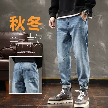 秋冬款高端潮牌普陀西部牛仔裤子男士2024新款高级感痞帅男裤冬季商品大图