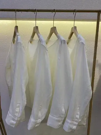 享永子【优雅随性】休闲百搭 100%亚麻白衬衫女 复古与时尚的火花商品大图