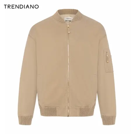 TRENDIANO简约牛仔夹克外套2024年春季新款简约棒球服百搭上衣男商品大图