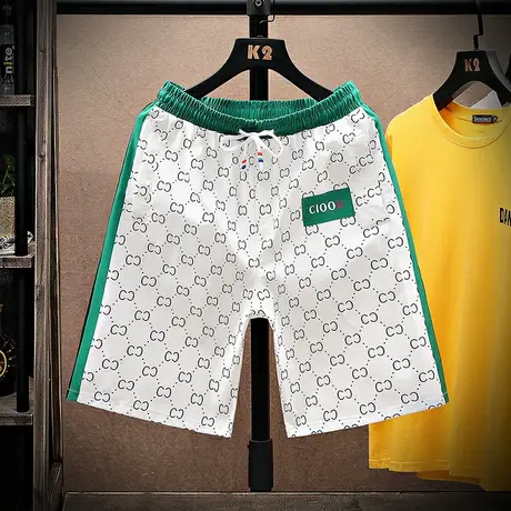 2023夏季新款男士冰丝短裤五分裤中裤沙滩裤宽松休闲潮流薄款裤子商品大图