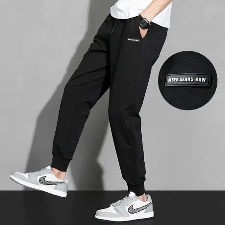 长裤子男春季黑色休闲运动裤春秋冬款夏季九分裤抽绳小脚束脚卫裤图片